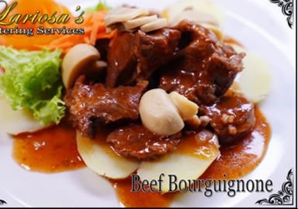 Beef Bourguignone, plated